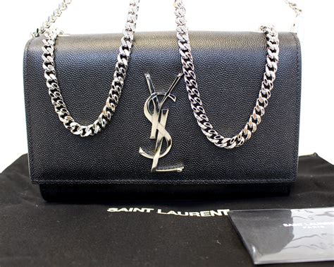 ysl crossbody bag black chain|ysl black leather handbag.